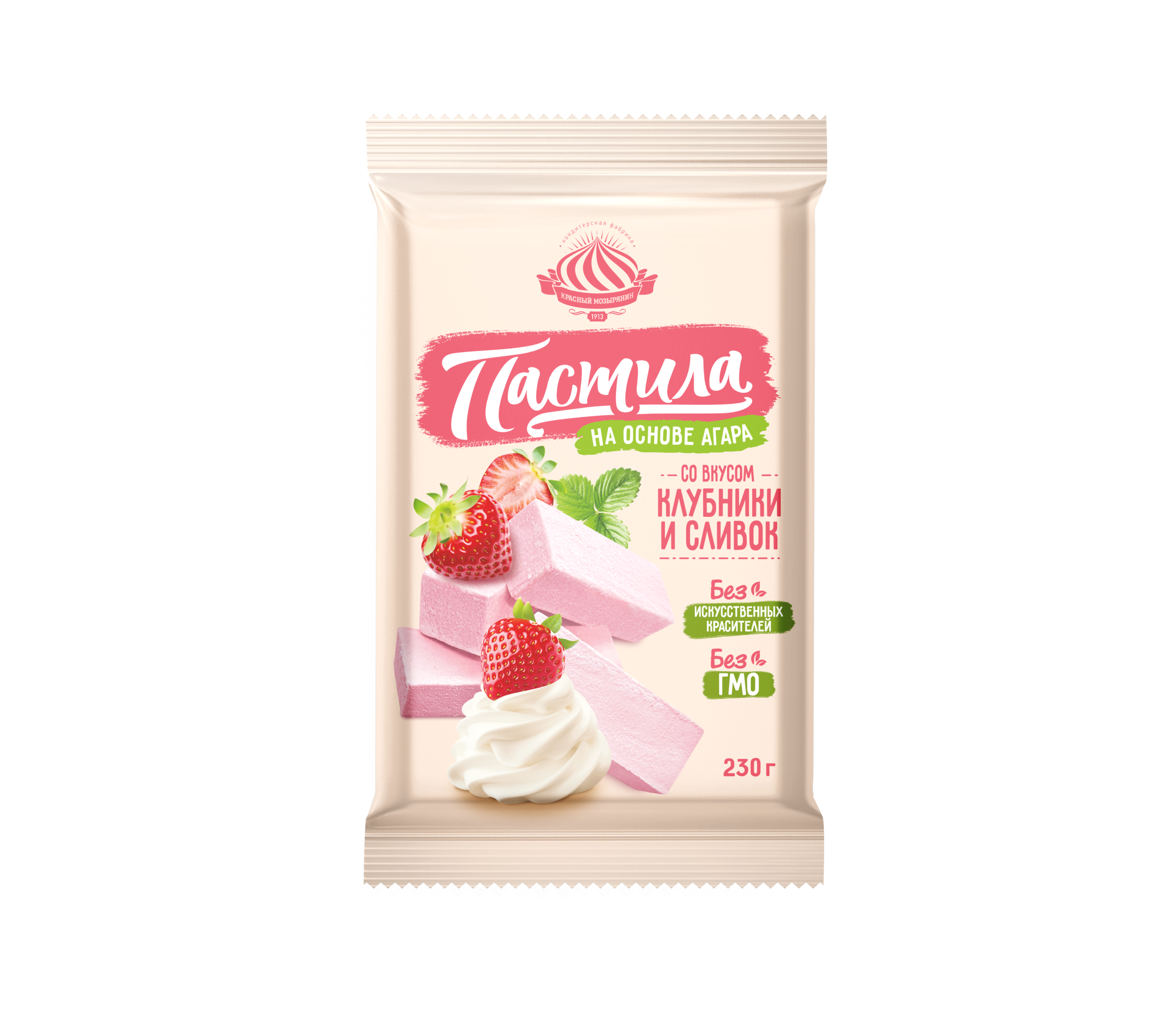Пастила «Со вкусом клубники и сливок» на агаре