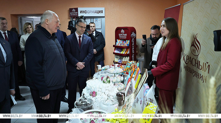 Приезд Главы государства на фабрику ОАО «Красный Мозырянин»